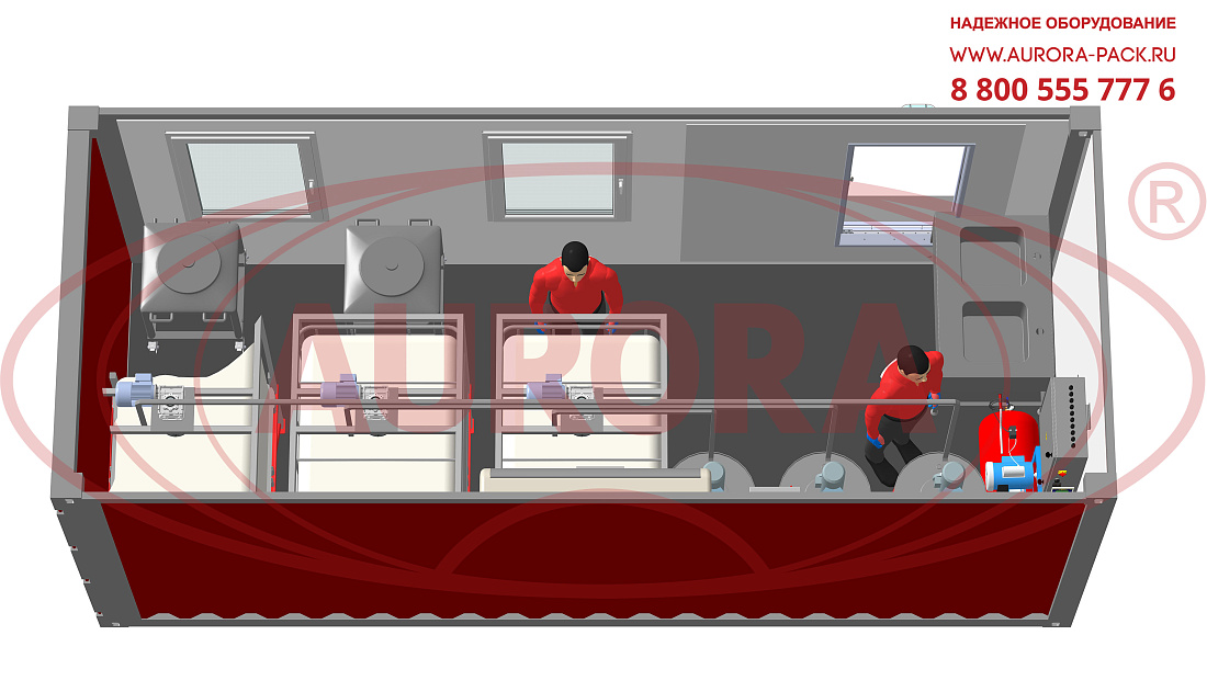 Мобильная линия приготовления (производства) химии МЗ-500Р в ISO- контейнере