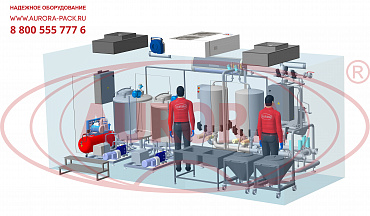 Линия приготовления (производства) молока МЗ-500Р в ISO- контейнере