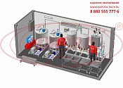 Линия приготовления (производства) молока МЗ-500Р в ISO- контейнере