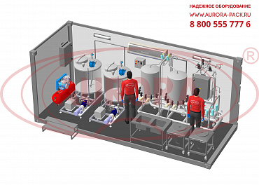 Линия приготовления (производства) молока МЗ-500Р в ISO- контейнере