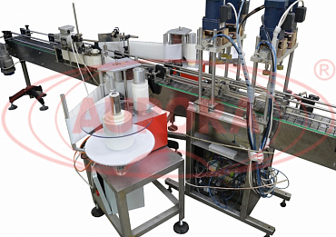 Автоматическая этикетировочная линия для двусторонней этикетки на большую тару АЭ Плюс