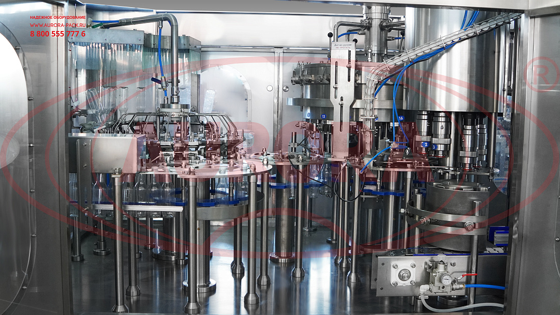 Линия розлива и упаковки сладких газированных напитков в ПЭТ-бутылки объемом 0,33/0,7 л