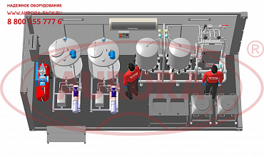 Линия приготовления (производства) молока МЗ-500Р в ISO- контейнере