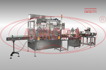 Линия розлива дезсредств до 4000 в час в тару от 50 до 1000 мл "МАСТЕР"