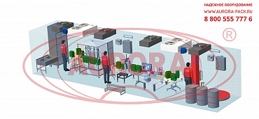 Мобильная линия розлива антисептика в канистры МЗ-500Р в ISO- контейнере