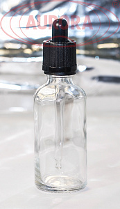 Флакон 50 мл стеклянный с пипеткой КПВ черного цвета e-liquid