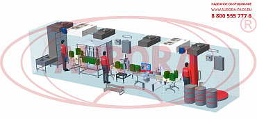 Мобильная линия розлива автохимии в канистры МЗ-500Р в ISO- контейнере