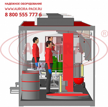 Мобильная линия розлива антисептика в канистры МЗ-500Р в ISO- контейнере