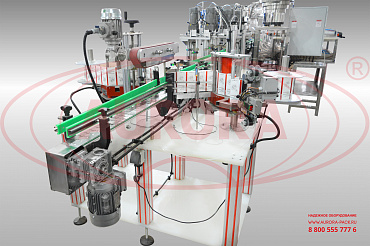 Линия розлива моющих средств в ПНД-бутылки с системами укупорки, этикетировки и ориентацией тары «МАСТЕР»