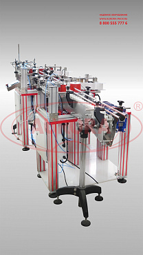 Линия этикетировки ПЭТ-стаканчиков АЭ с двумя аппликаторами